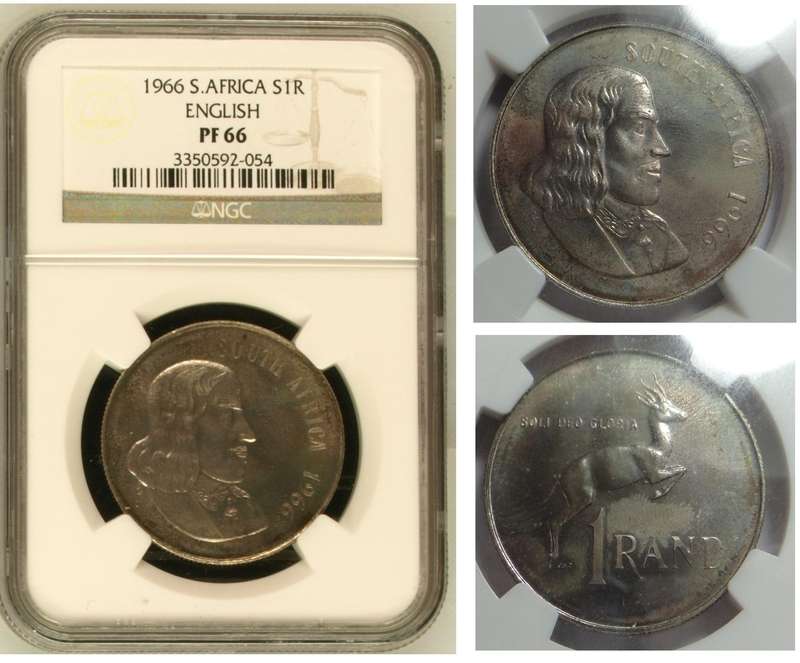RSA Silver R1 1966 (ALTERNATIVE Language) NGC PF66