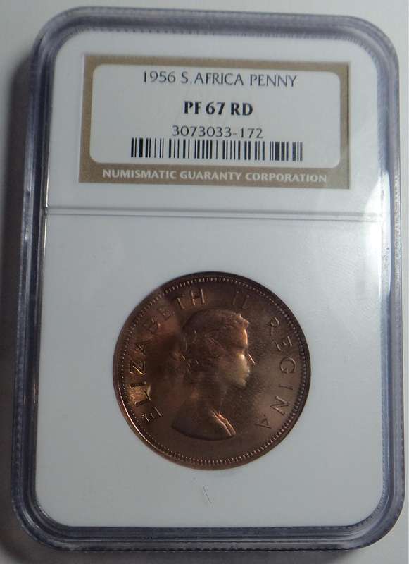 Union of SA Penny 1956, NGC PF67RD (Top Pop)