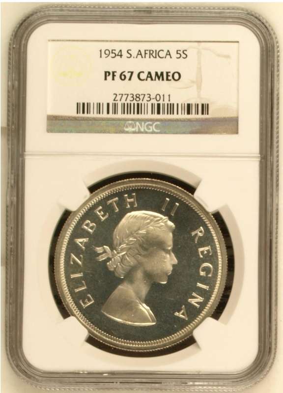 Union of SA Crown (5/-) 1954 NGC PF67 Cameo (Pop 2)