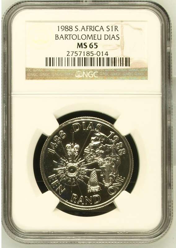 Silver R1 of 1988 (Dias) NGC MS65