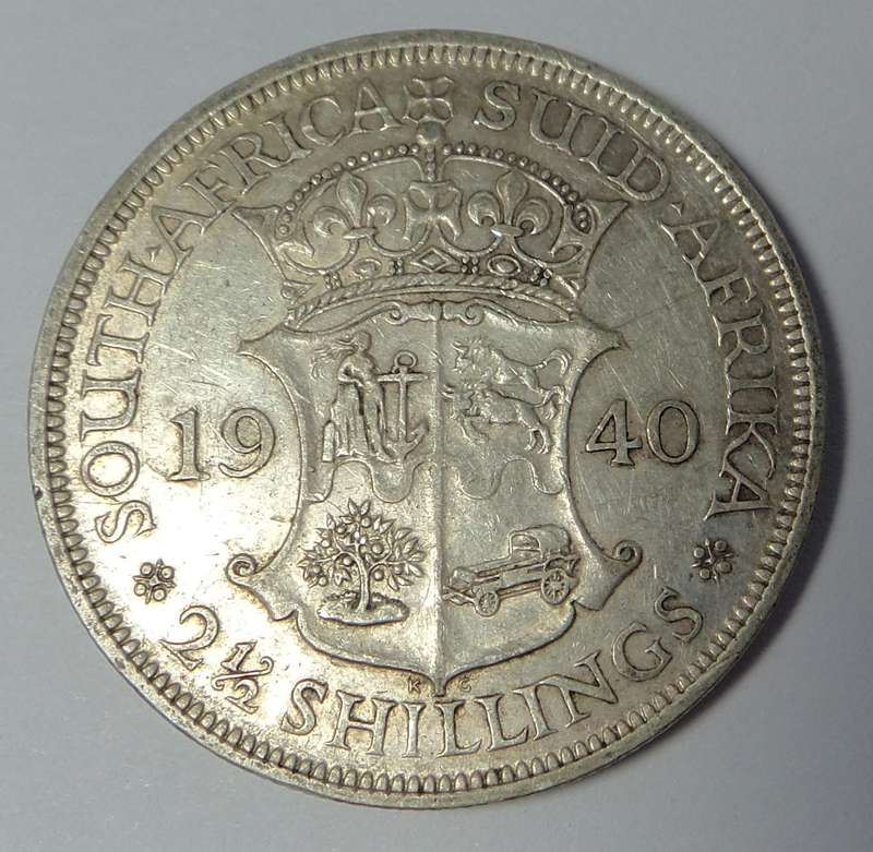 Union of SA: Half-Crown (2/6-) of 1940 (Coin 2 of 2)