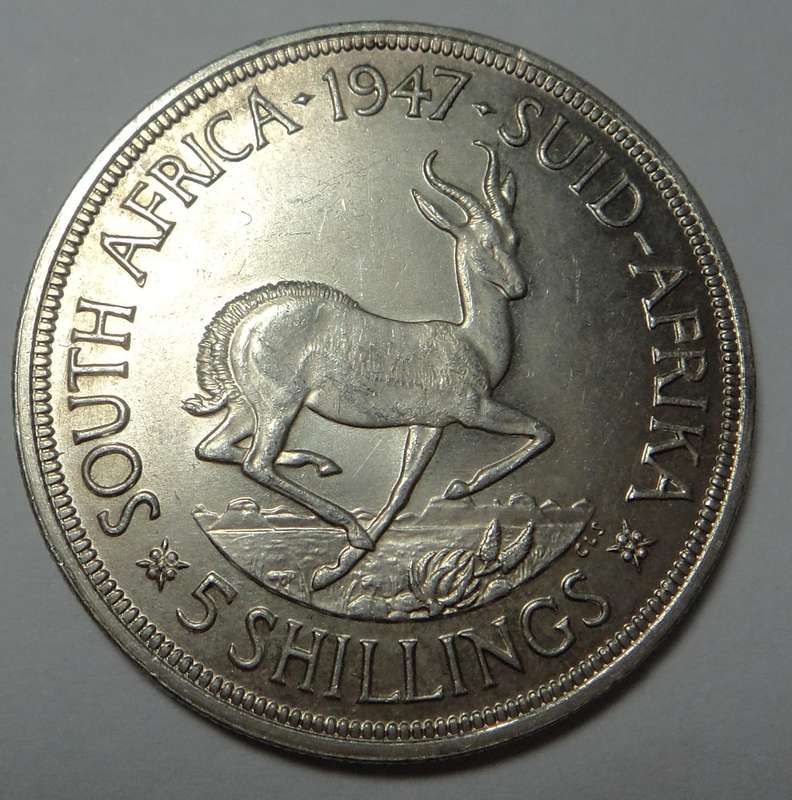 Union of South Africa: Crown (5/-) of 1947