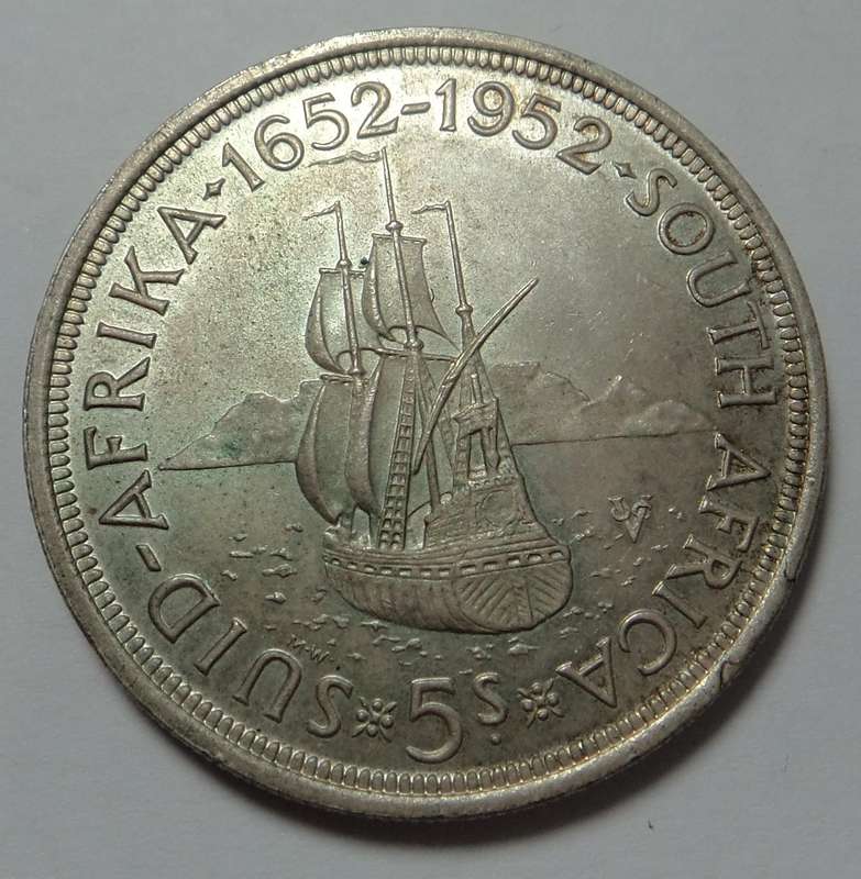Union of South Africa: Crown (5/-) of 1952 (3 available)
