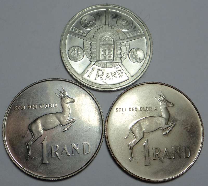 Republic of SA: Silver R1s of 1970, 1974 & 1975