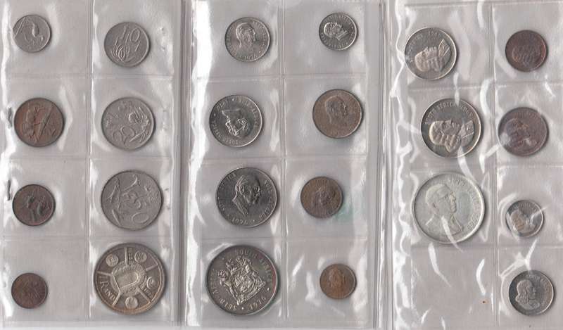 RSA: 3 Coin Sets with Silver R1s (1969, 1974 & 1976)