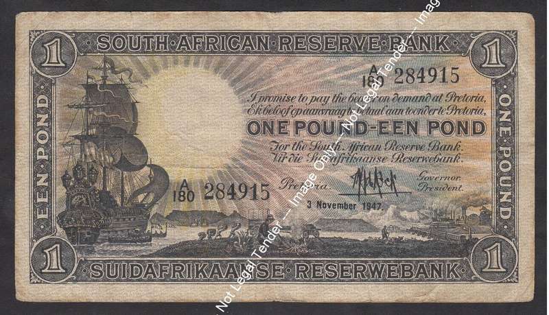 Union of South Africa: One Pound of 3 November 1947