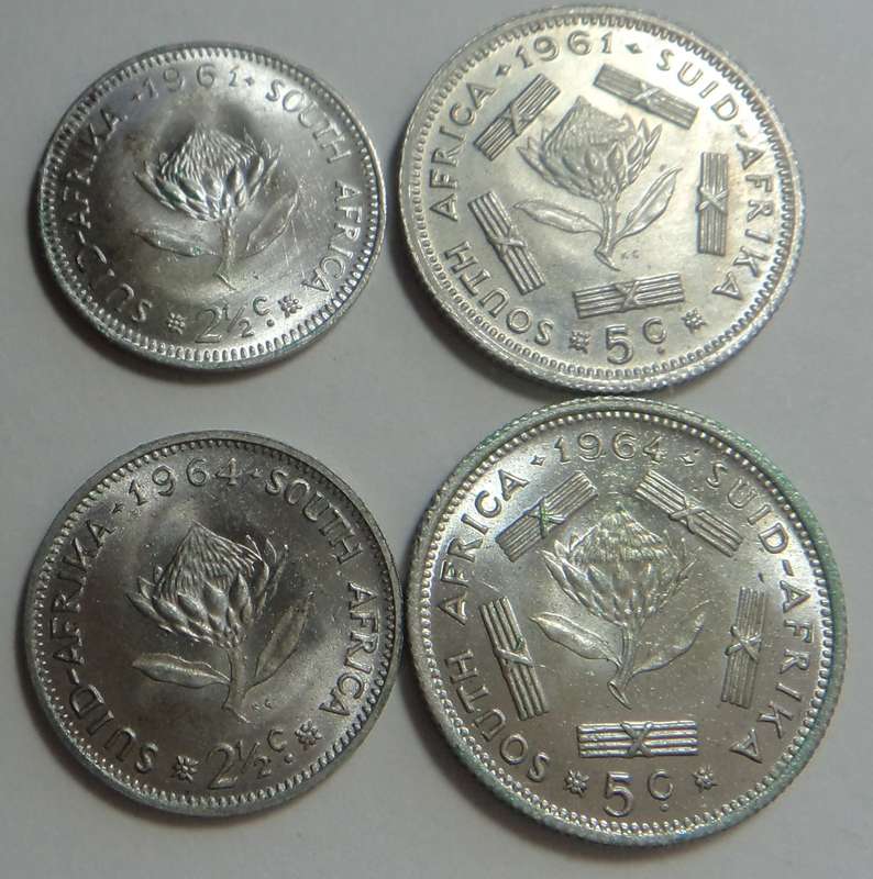 RSA Silver Tickey and 5-Cent Sets of 1961 & 1964 (3 sets available)