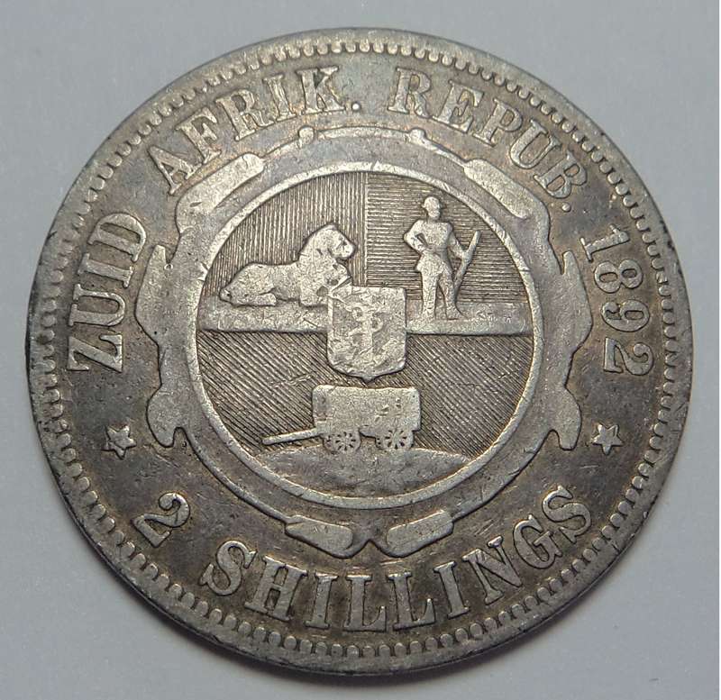 Paul Kruger ZAR: 2-Shillings (2/-) of 1892