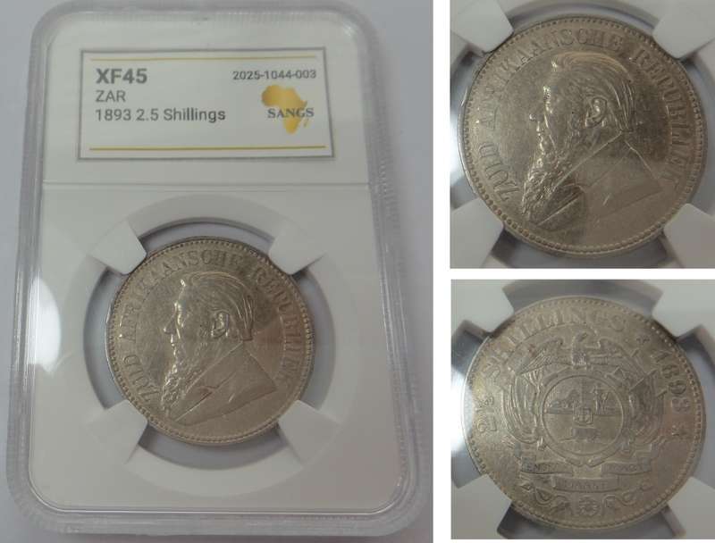 1893 Paul Kruger ZAR Half Crown (Sangs XF45)