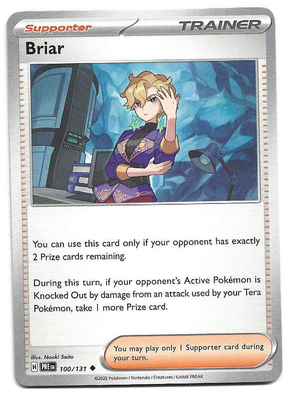 BRIAR - COMMON  100/131 POKEMON TCG PRISMATIC EVOLUTIONS  TRADING CARD