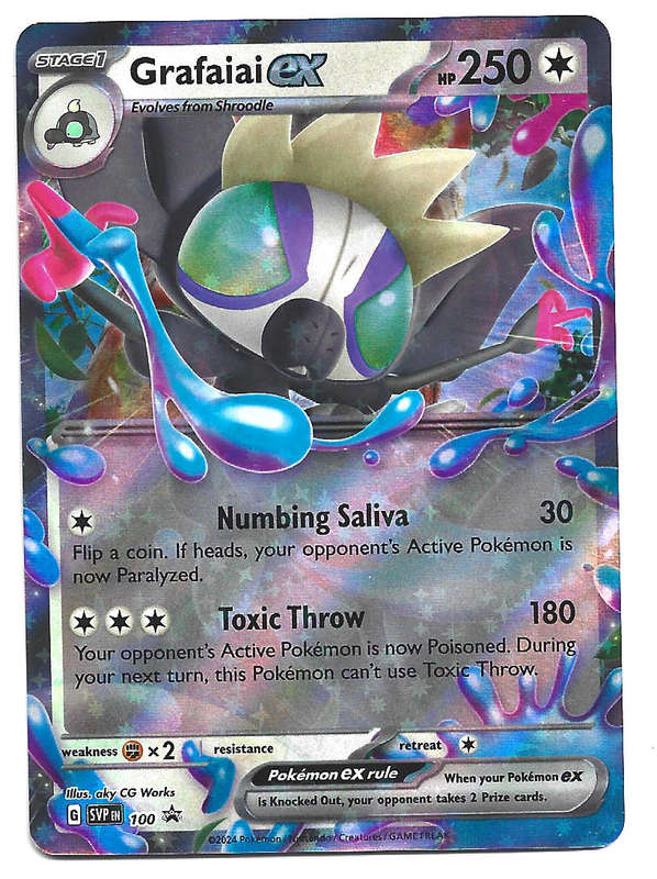 GRAFAIAI EX - POKEMON SCARLET & VIOLET PROMO HOLO SVP 100 TRADING CARD