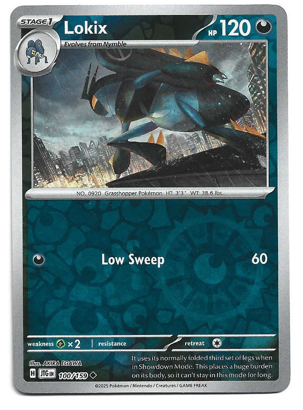 LOKIX - REVERSE HOLO  100/159 POKEMON TCG JOURNEY TOGETHER TRADING CARD