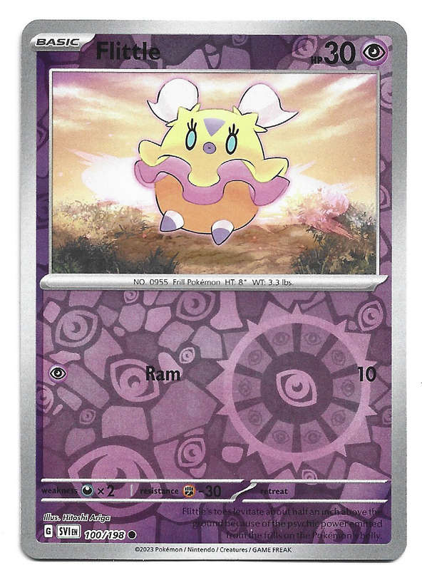 POKEMON CARD - FLITTLE  100/198 REVERSE HOLO SCARLET & VIOLET TRADING CARD - MINT