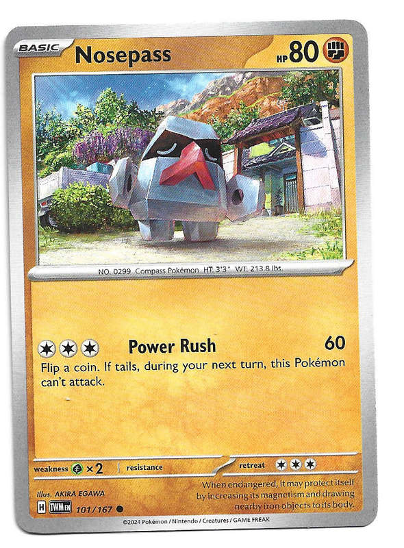 NOSEPASS - COMMON  101/167 POKEMON TCG TWILIGHT MASQUERADE TRADING CARD