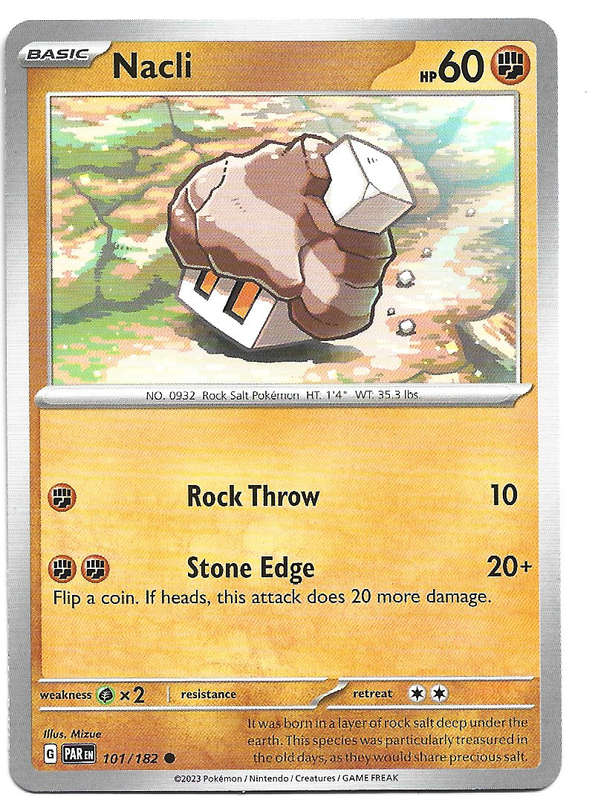 NACLI  -   COMMON POKEMON PARADOX RIFT  101/182 TRADING CARD