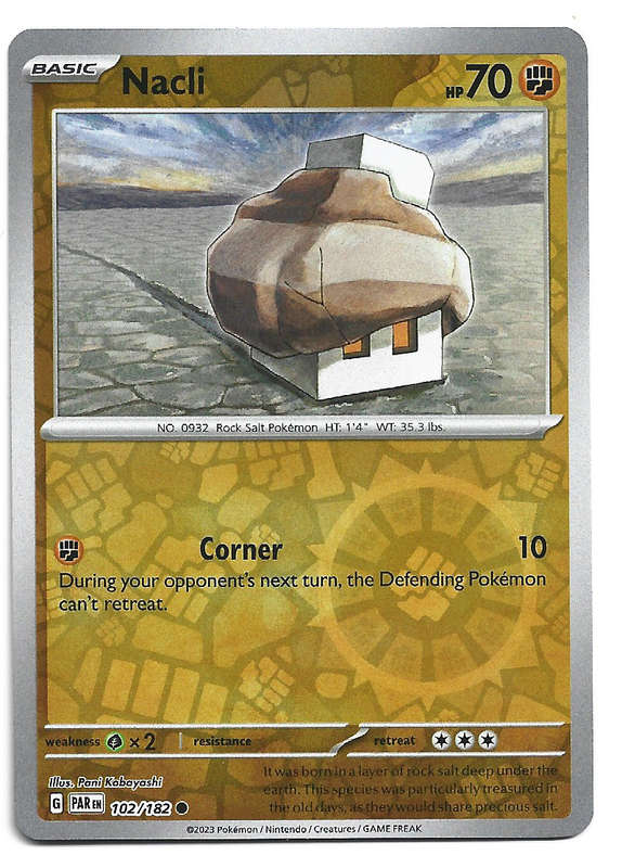 POKEMON CARD - NACLI  102/182 REVERSE HOLO PARADOX RIFT TRADING CARD - MINT