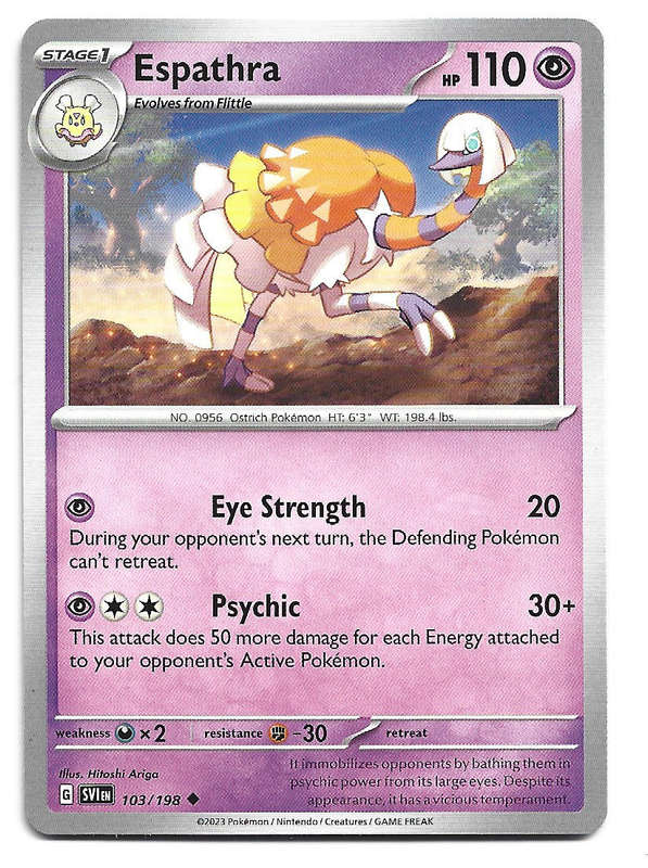 ESPATHRA - COMMON  103/198  POKEMON TCG SCARLET & VIOLET TRADING CARD