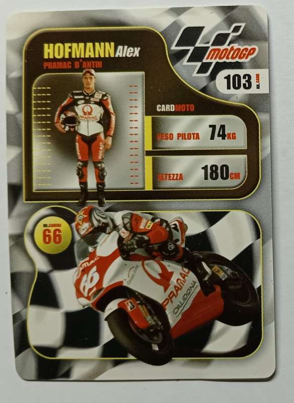 ALEX HOFMANN - MOTO GP 07 `PREZIOSI COLLECTION`  - RARE FOIL TRADING CARD 103