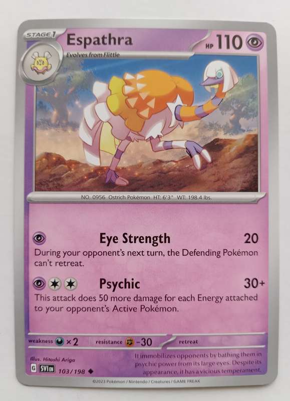 ESPATHRA - POKEMON SCARLET & VIOLET 2023  - COMMON TRADING CARD 103/198 - MINT