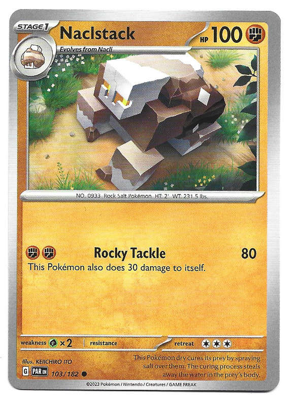 NACLSTACK -   COMMON POKEMON PARADOX RIFT  103/182 TRADING CARD