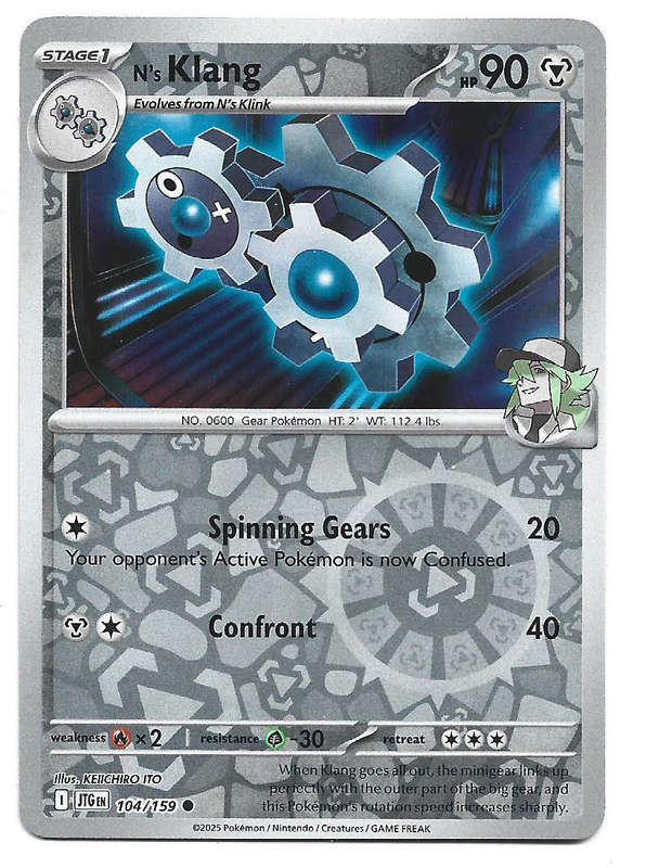 N's KLANG - REVERSE HOLO  104/159 POKEMON TCG JOURNEY TOGETHER TRADING CARD