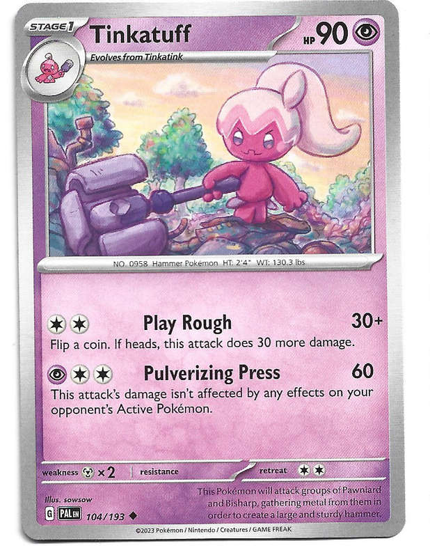 TINKATUFF - COMMON   104/193 POKEMON TCG PALDEA EVOLVED TRADING CARD