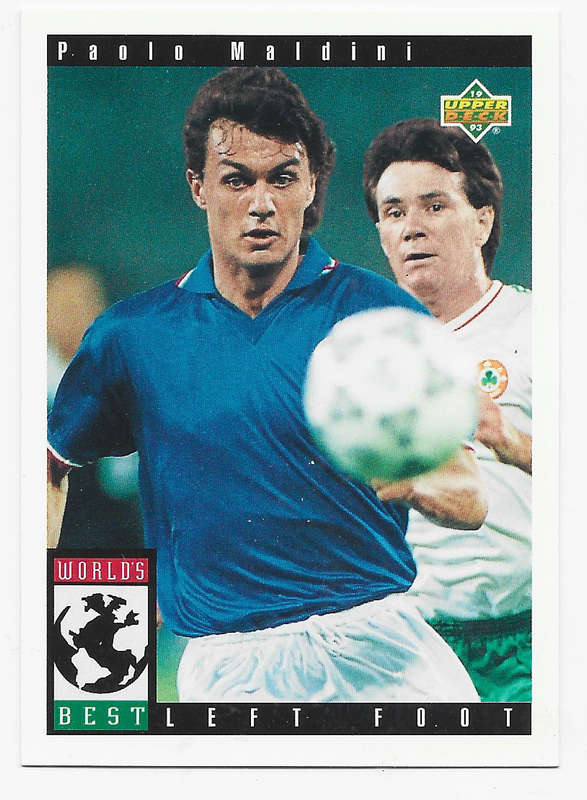 PAOLO MALDINI (Italy) - Upper Deck FIFA WORLD CUP 1994 USA PREVIEW   -  TRADING CARD 105