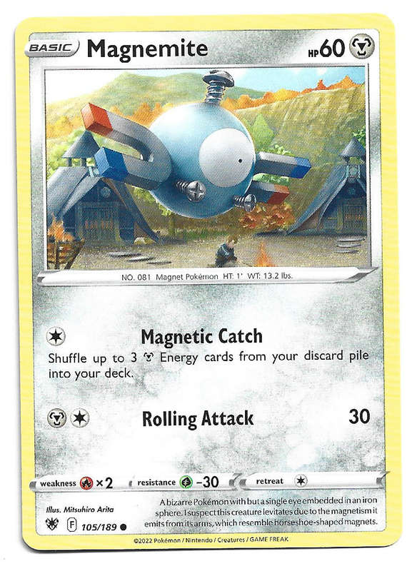 MAGNEMITE - COMMON  105/189 POKEMON TCG ASTRAL RADIANCE TRADING CARD