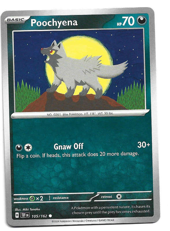POOCHYENA - COMMON  105/162 POKEMON TCG TEMPORAL FORCES TRADING CARD