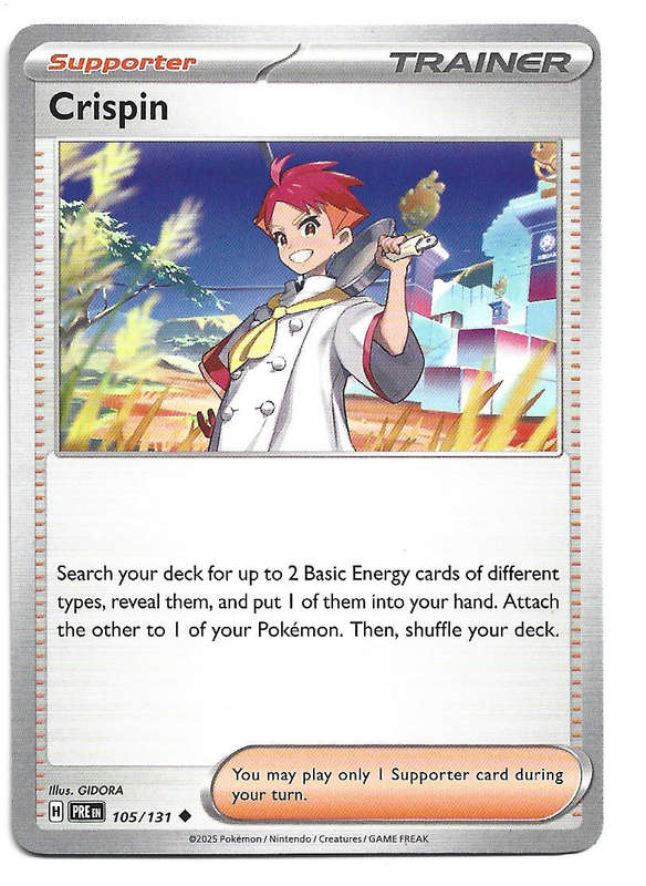 CRISPIN - COMMON  105/131 POKEMON TCG PRISMATIC EVOLUTIONS  TRADING CARD