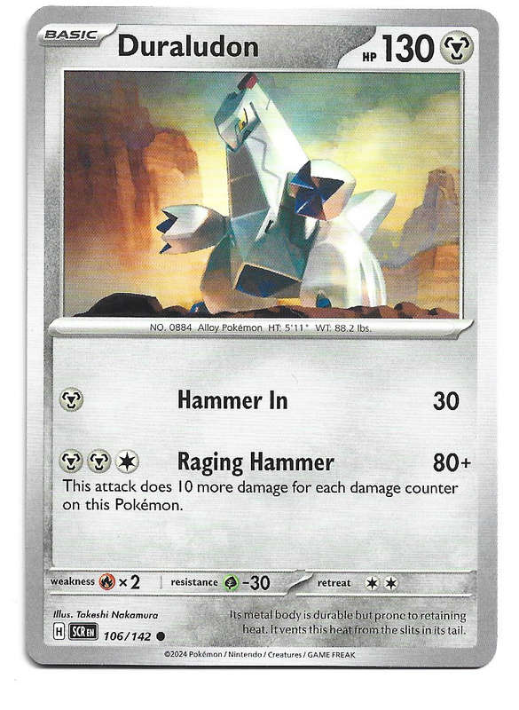 DURALUDON -  COMMON  106/142 POKEMON TCG STELLAR CROWN TRADING CARD