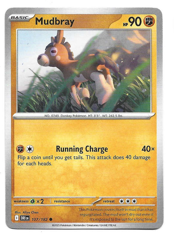 MUDBRAY - COMMON  107/182  POKEMON TCG DESTINED RIVALS TRADING CARD