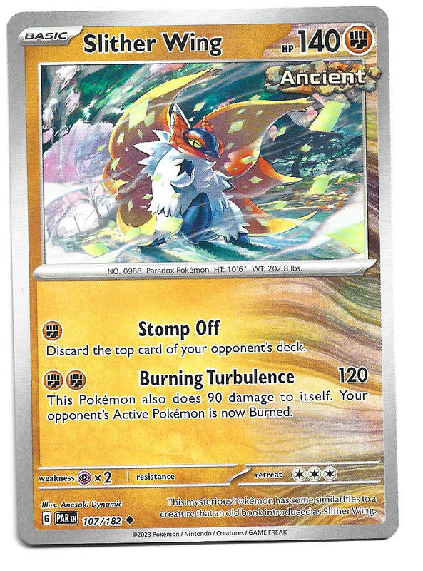 SLITHER WING  -   COMMON POKEMON PARADOX RIFT  107/182 TRADING CARD