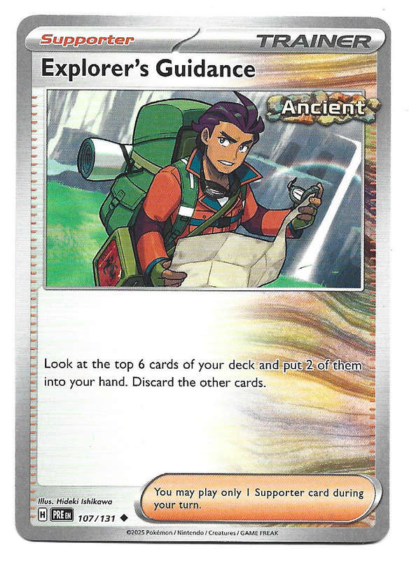 EXPLORER'S GUIDANCE - COMMON  107/131 POKEMON TCG PRISMATIC EVOLUTIONS  TRADING CARD