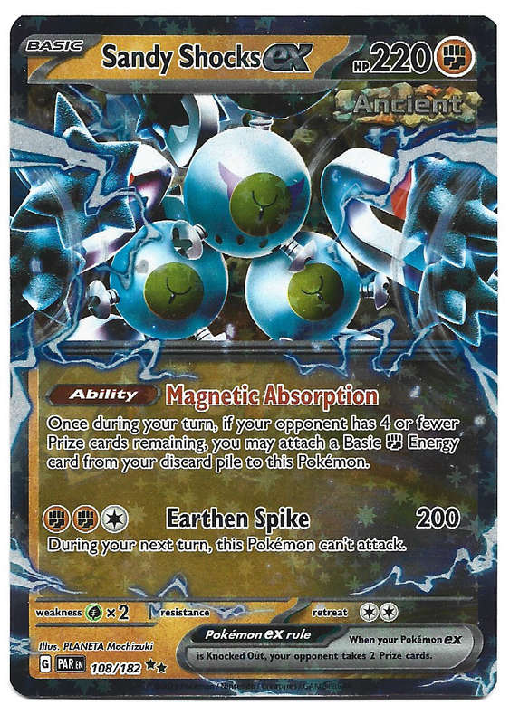 SANDY SHOCKS EX  HOLO DOUBLE RARE 108/182 POKEMON TCG PARADOX RIFT TRADING CARD