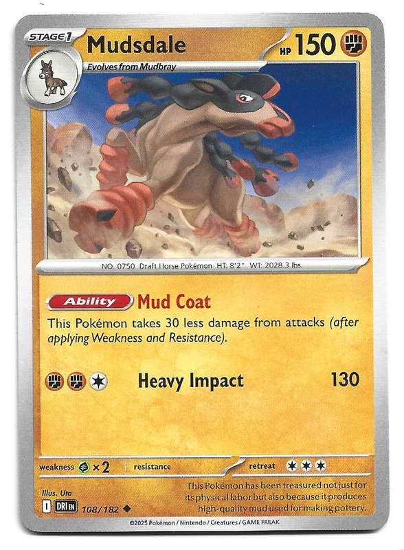 MUDSDALE - COMMON  108/182  POKEMON TCG DESTINED RIVALS TRADING CARD