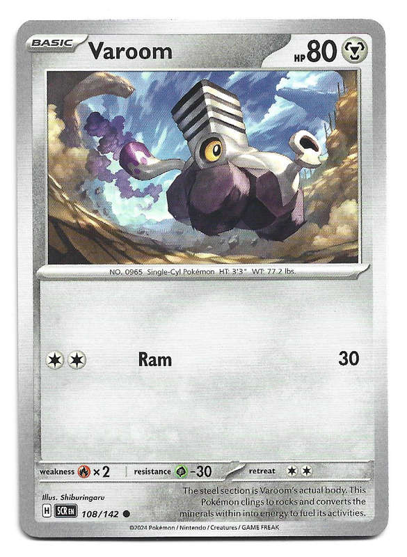 VAROOM -  COMMON  108/142 POKEMON TCG STELLAR CROWN TRADING CARD