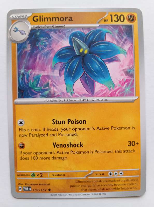 GLIMMORA - POKEMON NINTENDO TWILIGHT MASQUERADE  - UNCOMMON TRADING CARD 109/167
