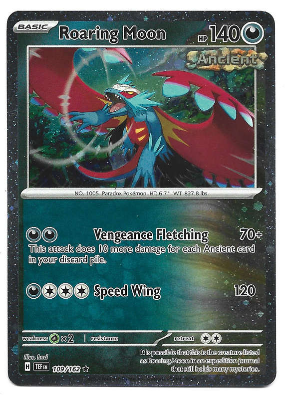 ROARING MOON - COSMO HOLO  109/162 POKEMON TCG TEMPORAL FORCES TRADING CARD