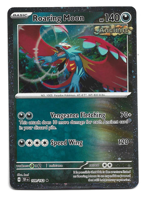 ROARING MOON - COSMO HOLO RARE  109/162 POKEMON TCG TEMPORAL FORCES TRADING CARD