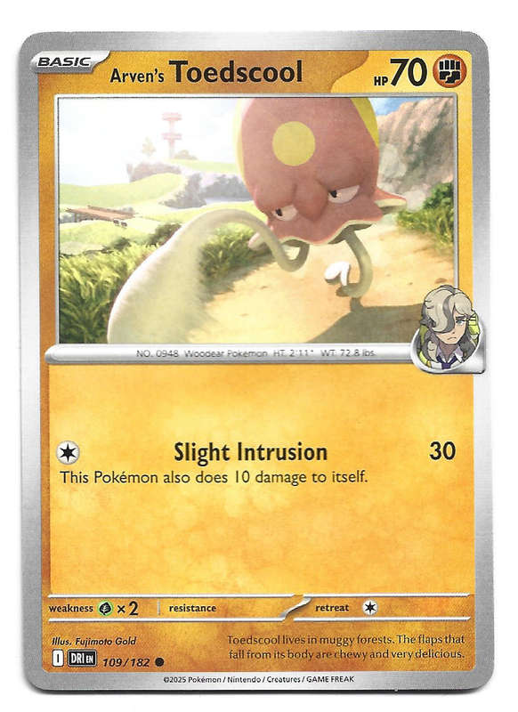 ARVEN's TOEDSCOOL - COMMON  109/182  POKEMON TCG DESTINED RIVALS TRADING CARD