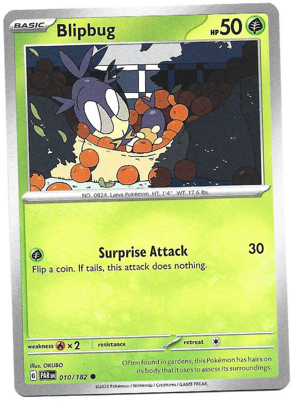 BLIPBUG - POKEMON TCG PARADOX RIFT  10/182  COMMON TRADING CARD