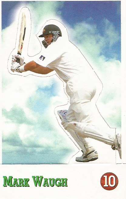 MARK WAUGH - SELECT CRICKET 1997/98 STICKER COLLECTION - RARE "POP-UP" TRADING CARD 10