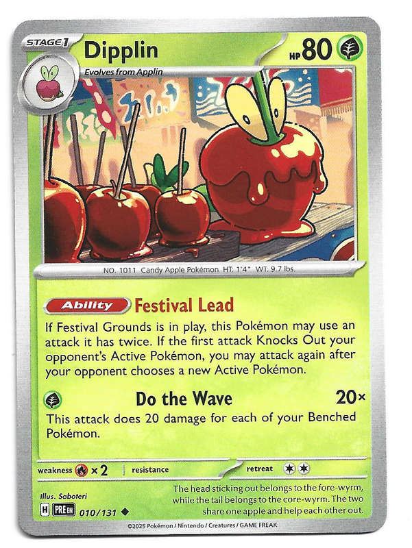 DIPPLIN - COMMON  10/131 POKEMON TCG PRISMATIC EVOLUTIONS  TRADING CARD