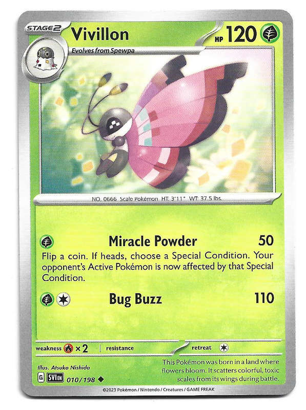 VIVILLON - COMMON  10/198  POKEMON TCG SCARLET & VIOLET TRADING CARD