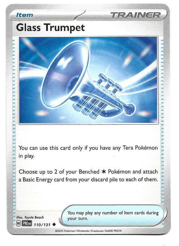 GLASS TRUMPET - COMMON  110/131 POKEMON TCG PRISMATIC EVOLUTIONS  TRADING CARD
