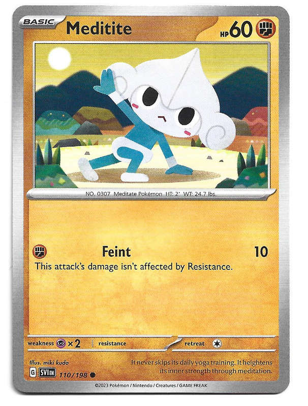 MEDITITE - COMMON  110/198  POKEMON TCG SCARLET & VIOLET TRADING CARD