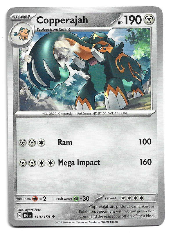 COPPERAJAH - COMMON  110/159 POKEMON TCG JOURNEY TOGETHER TRADING CARD