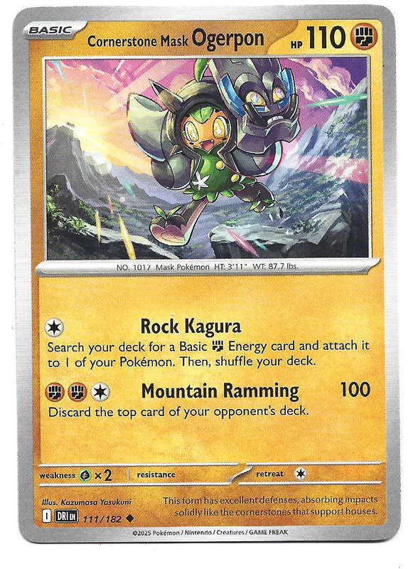 CORNERSTONE MASK OGERPON - COMMON 111/182  POKEMON TCG DESTINED RIVALS TRADING CARD