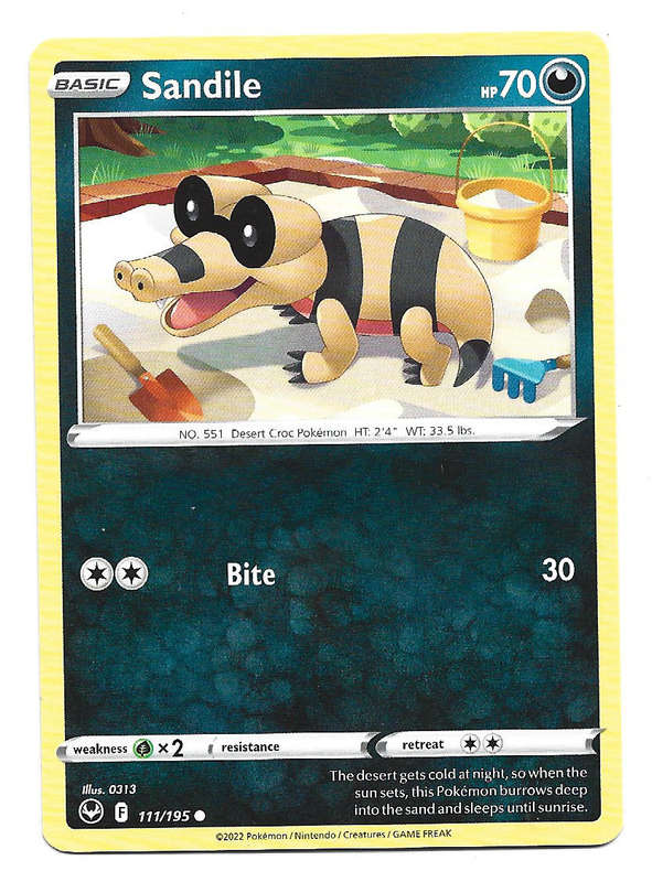 SANDILE - COMMON  111/195  SILVER TEMPEST TRADING CARD